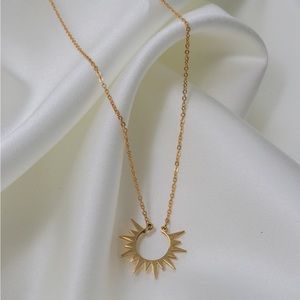 18k Gold Plated Stainless Steel Sun Necklace